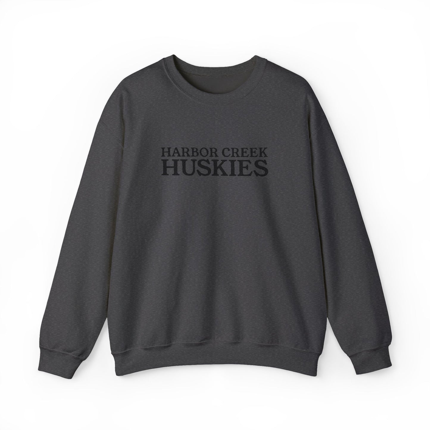Harbor Creek Huskies Monochrome Sweatshirt, Custom School Spirit Crewneck, Unisex Gildan 18000, Local Team Pride Apparel