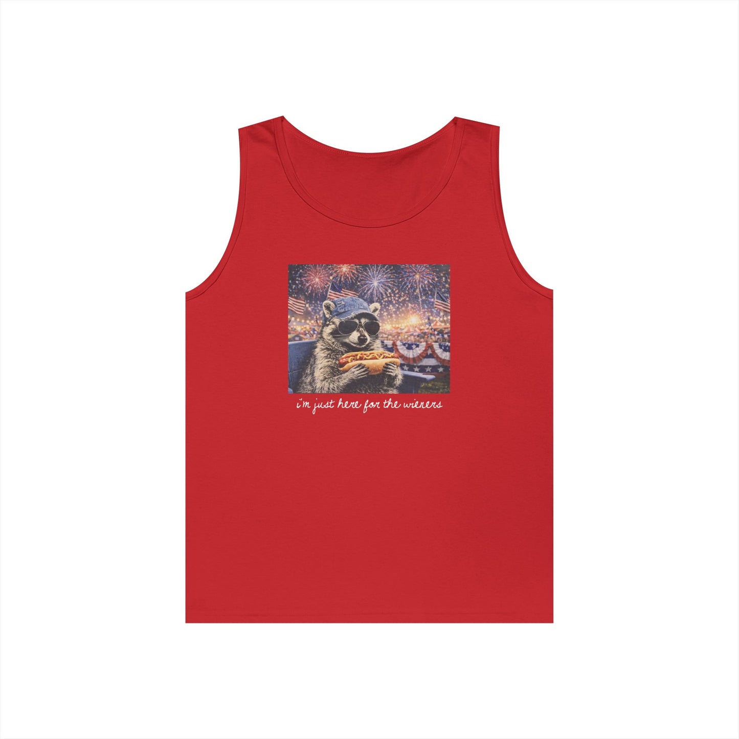 Funny 4th of July Tank Top, I’m Just Here For The Weiners Tank, Patriotic BBQ Tank, Summer Hot Dog Graphic Tank