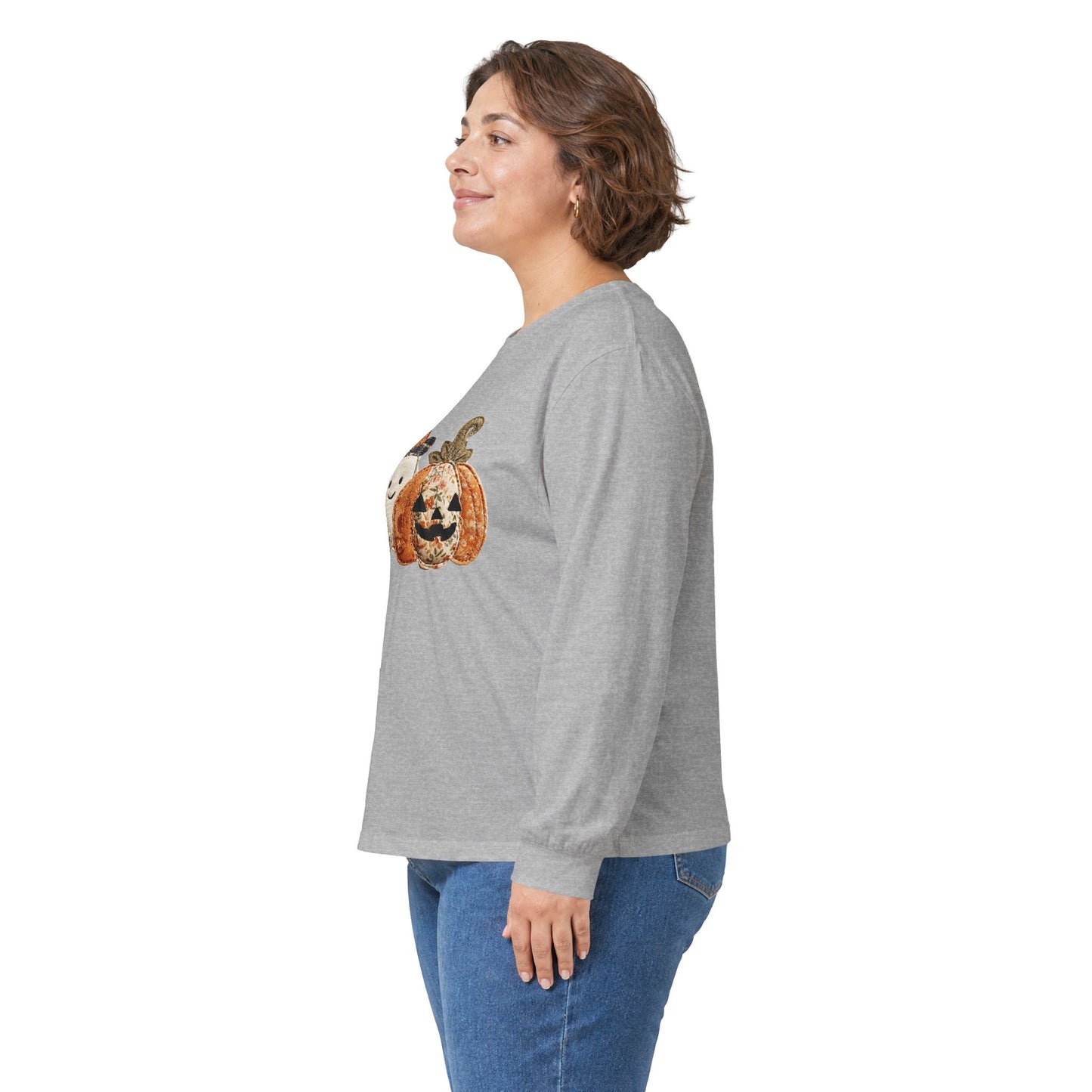 Faux Pumpkin & Ghost Long Sleeve Tee