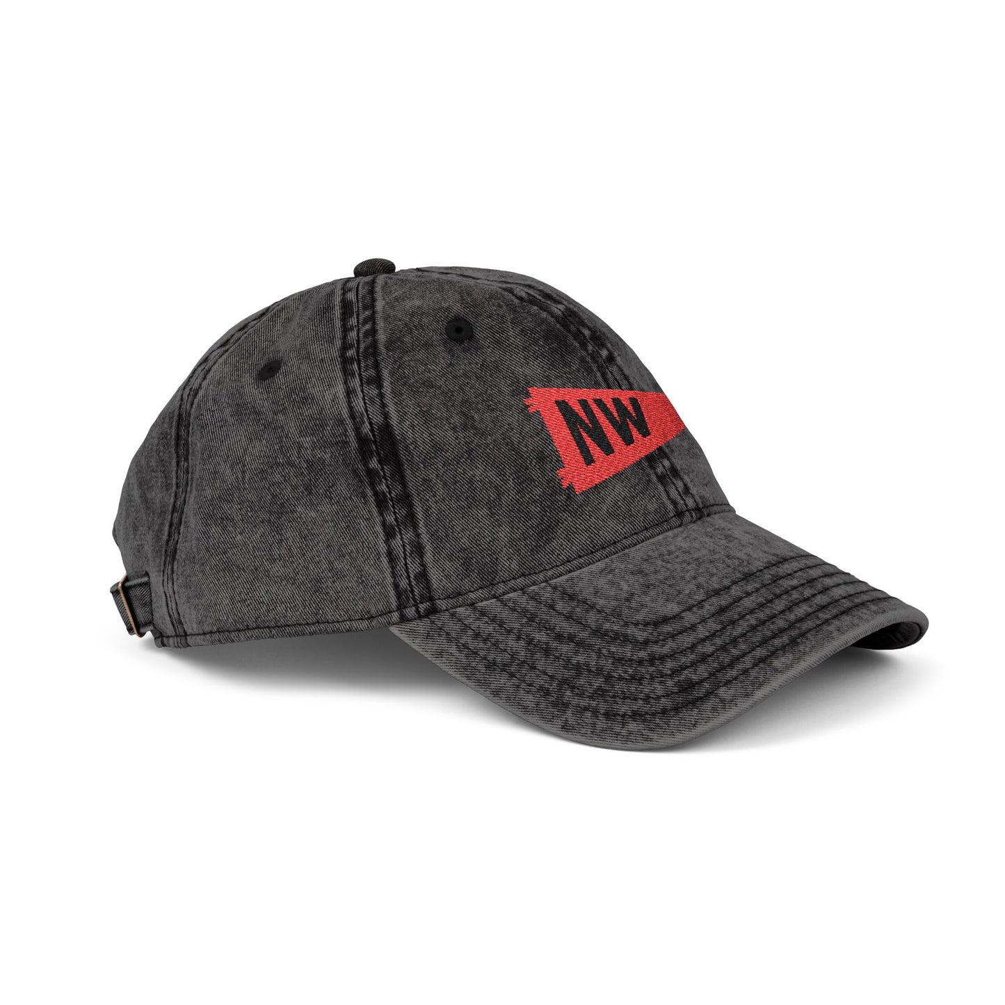 NW Hat, Northwestern Wildcats Hat, Local School Spirit Wear, NW Embroidered Hat, Erie PA School Hat, Vintage Dad Cap, Red Pennant Hat, Distressed Baseball Hat