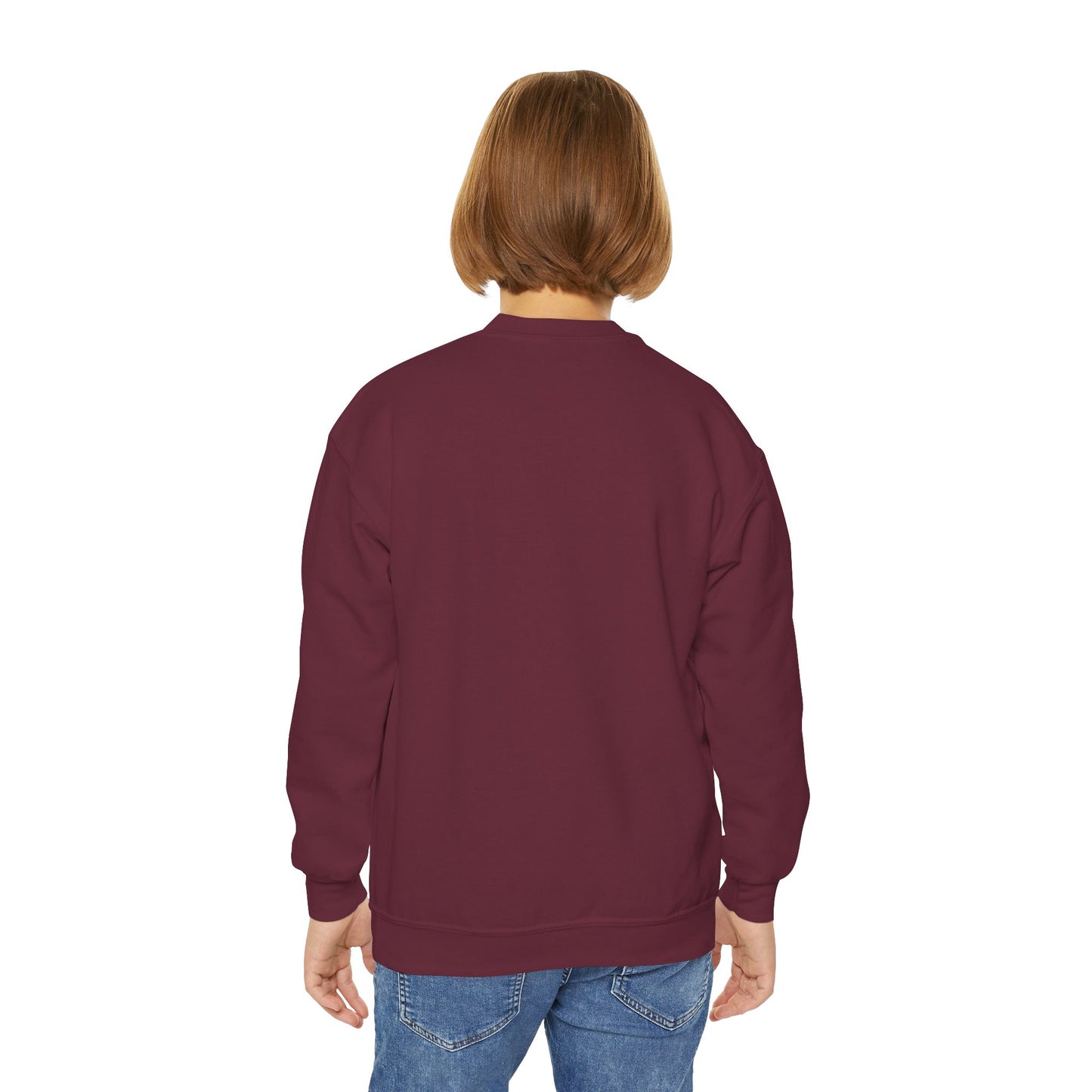 North East Grape Pickers Youth Crewneck Sweatshirt | Kids School Spirit Wear | Maroon School Sweatshirt