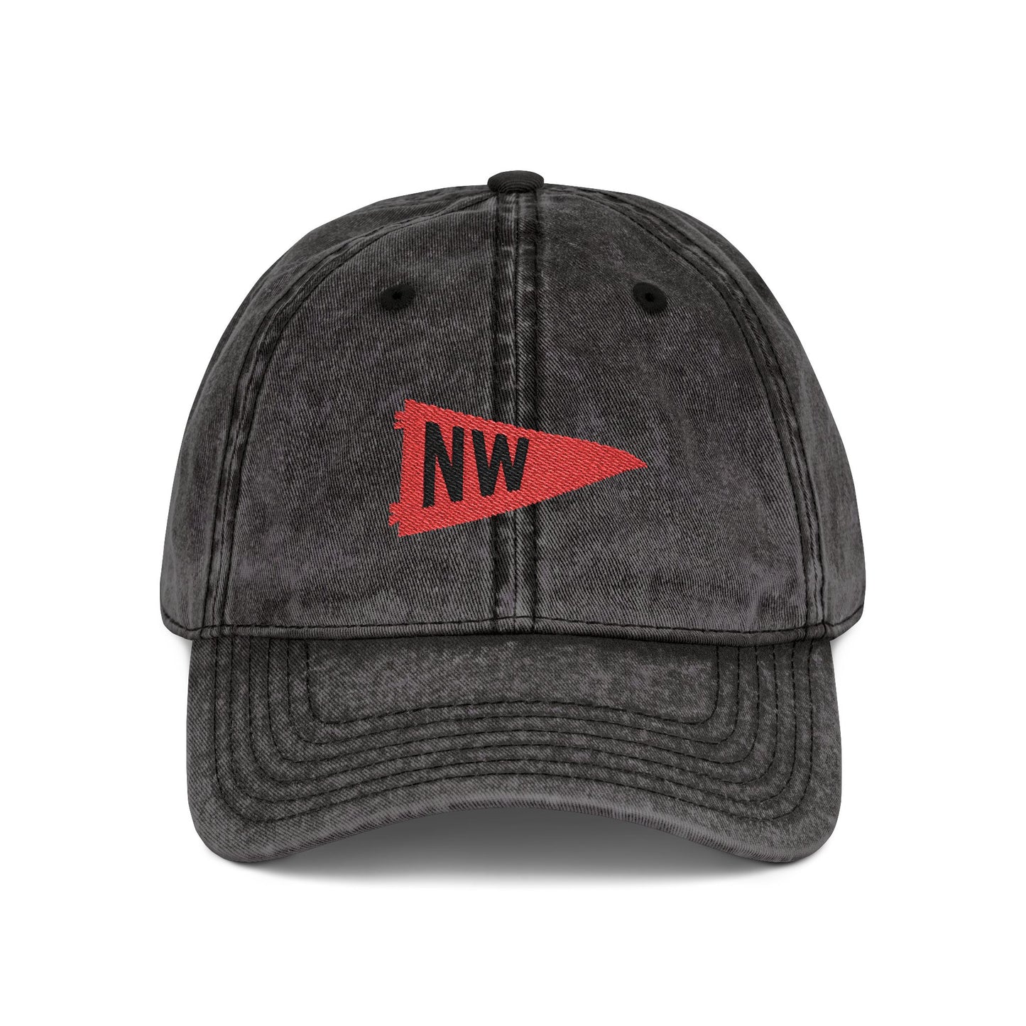 NW Hat, Northwestern Wildcats Hat, Local School Spirit Wear, NW Embroidered Hat, Erie PA School Hat, Vintage Dad Cap, Red Pennant Hat, Distressed Baseball Hat