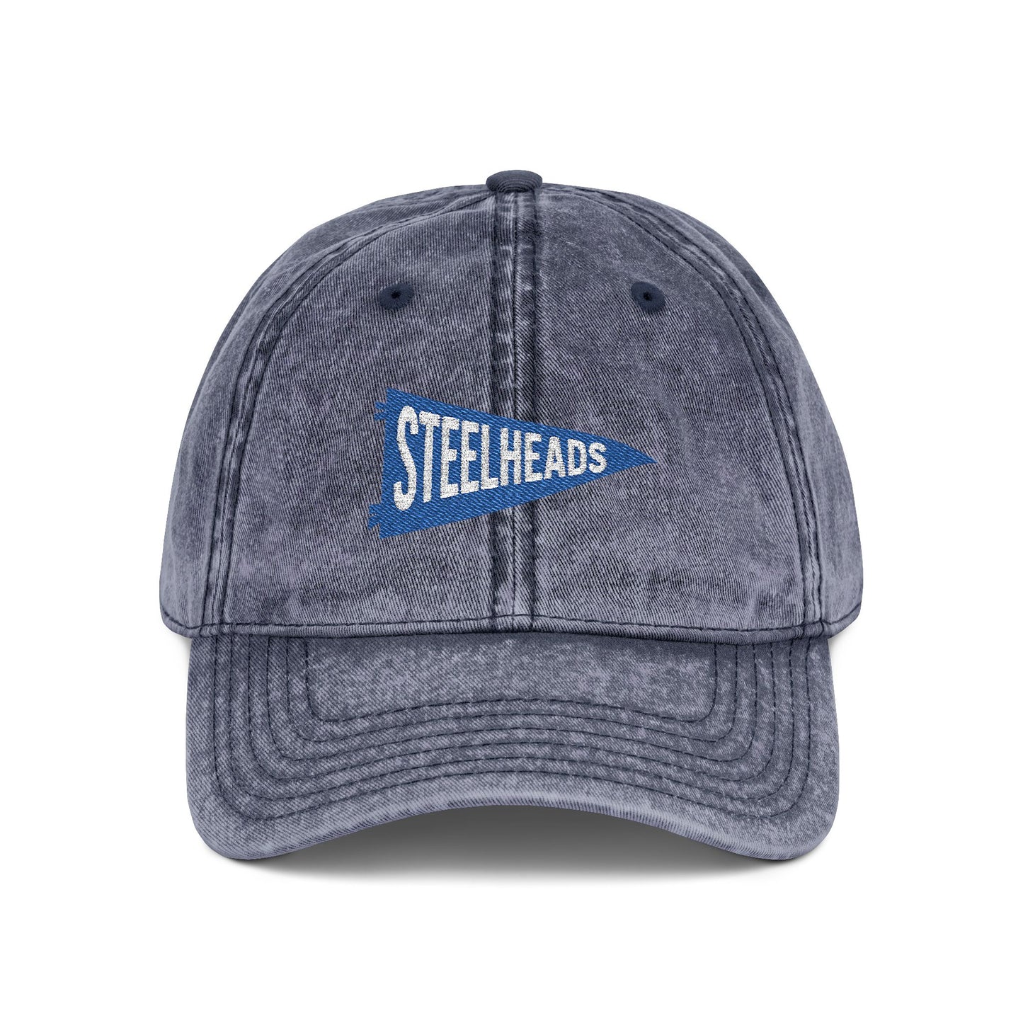 Steelheads Hat, Embroidered Baseball Hat, Boys Baseball Team Hat, Vintage Dad Cap, Custom Team Hat, Distressed Baseball Hat, Youth Sports Cap