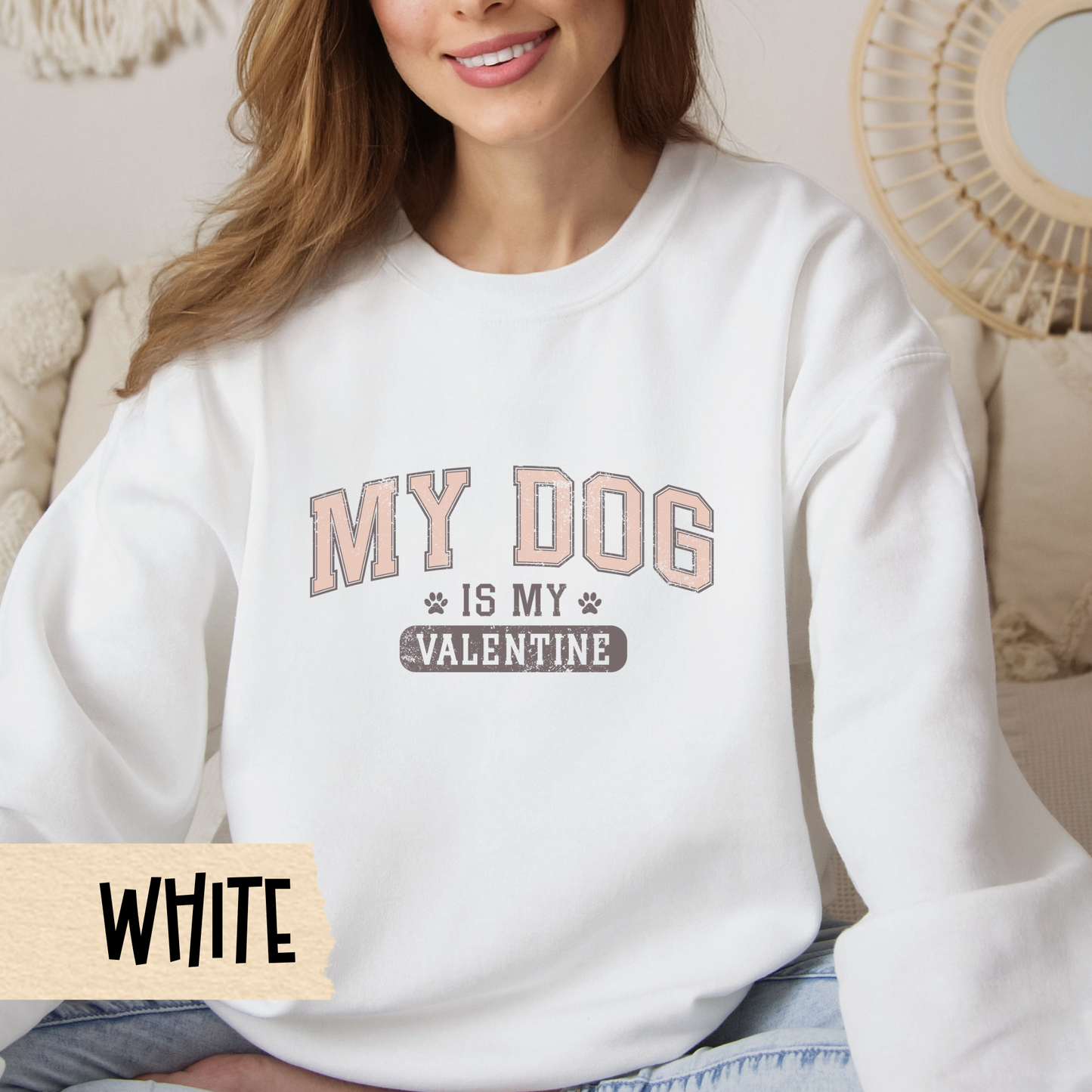 Dog Owner Sweatshirt, Unisex Heavy Blend Crewneck, My Dog is My Valentine, Dog Mom Gift, Valentines Day Sweatshirt