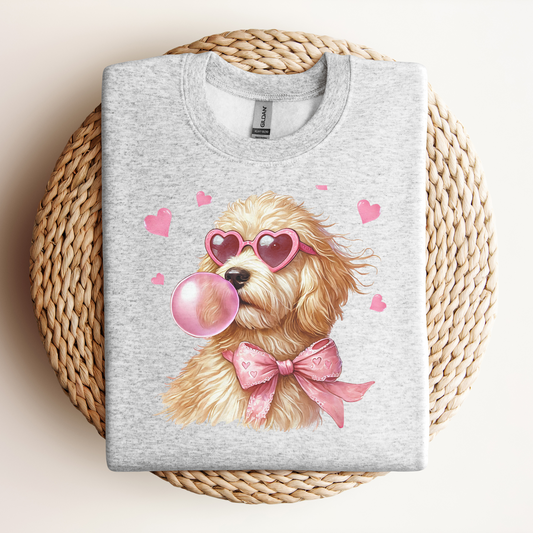 Goldendoodle Crewneck Sweatshirt, Valentine's Day Shirt, Golden Jumper, Warm Unisex Pullover, Dog Lover Gift, Cozy Winter Top