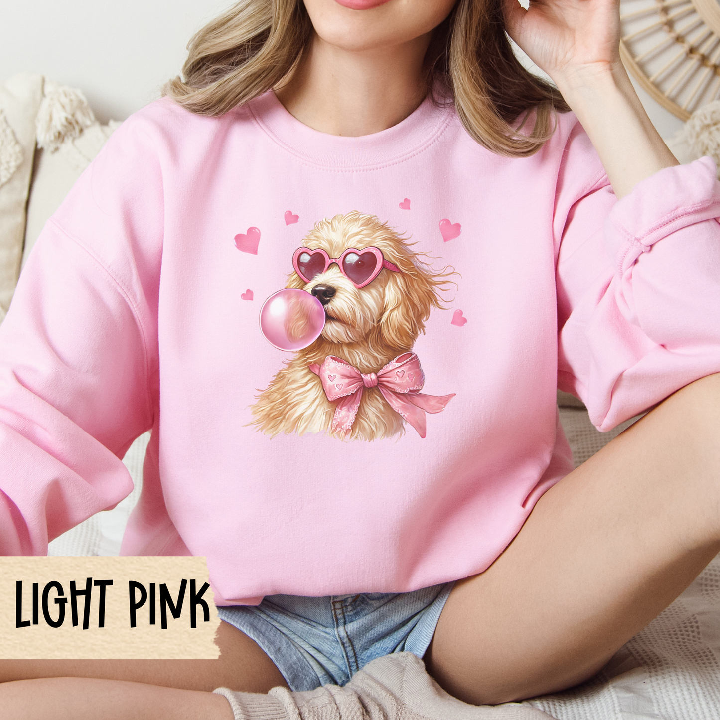 Goldendoodle Crewneck Sweatshirt, Valentine's Day Shirt, Golden Jumper, Warm Unisex Pullover, Dog Lover Gift, Cozy Winter Top