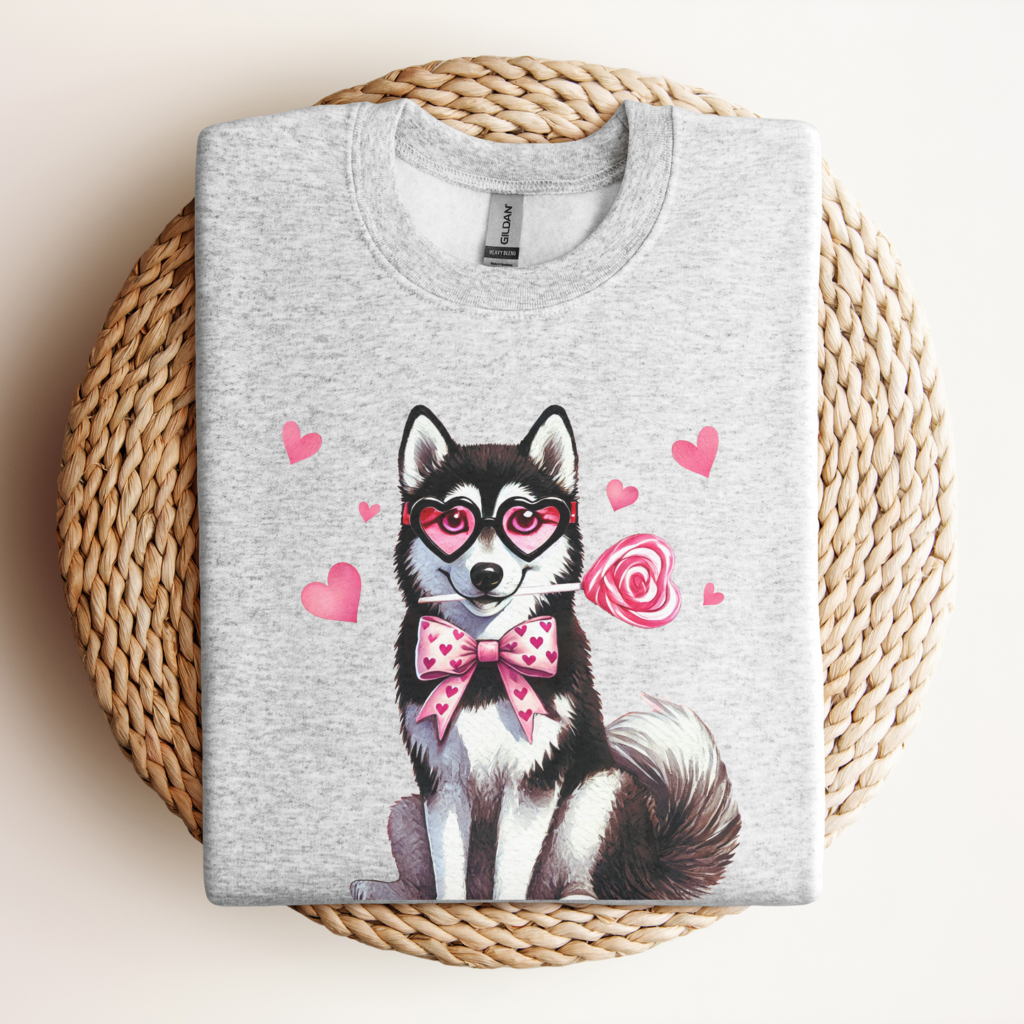 Husky Valentine Sweatshirt, Siberian Husky Crewneck, Valentine Dog, Love Gift, Dog Lover Apparel, Valentine's Day Gift, Husky Owner