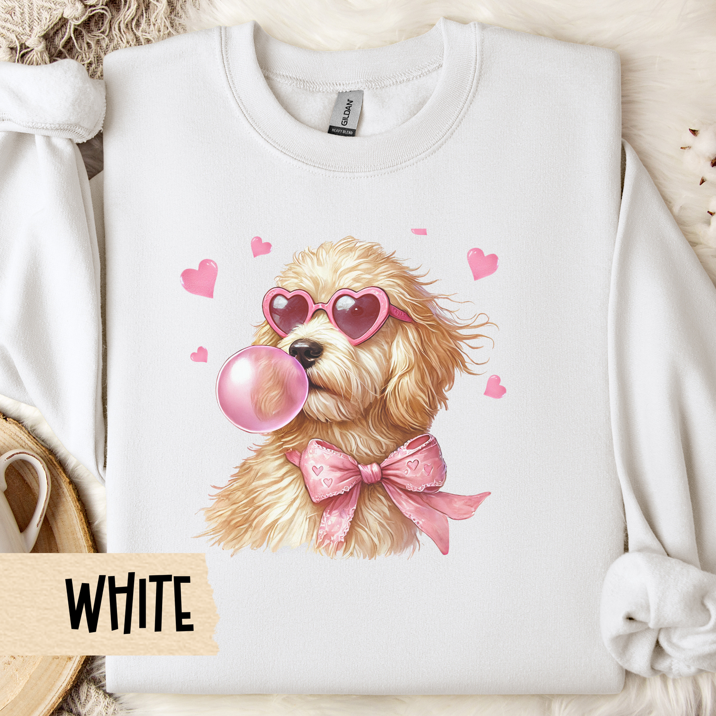 Goldendoodle Crewneck Sweatshirt, Valentine's Day Shirt, Golden Jumper, Warm Unisex Pullover, Dog Lover Gift, Cozy Winter Top