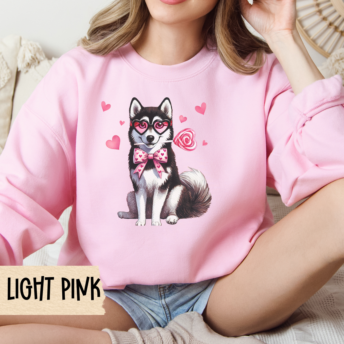 Husky Valentine Sweatshirt, Siberian Husky Crewneck, Valentine Dog, Love Gift, Dog Lover Apparel, Valentine's Day Gift, Husky Owner