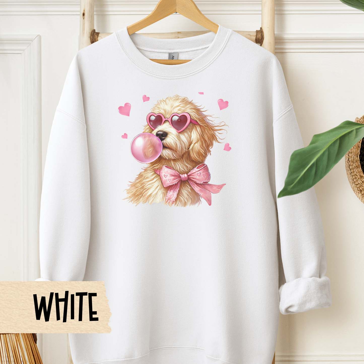 Goldendoodle Crewneck Sweatshirt, Valentine's Day Shirt, Golden Jumper, Warm Unisex Pullover, Dog Lover Gift, Cozy Winter Top