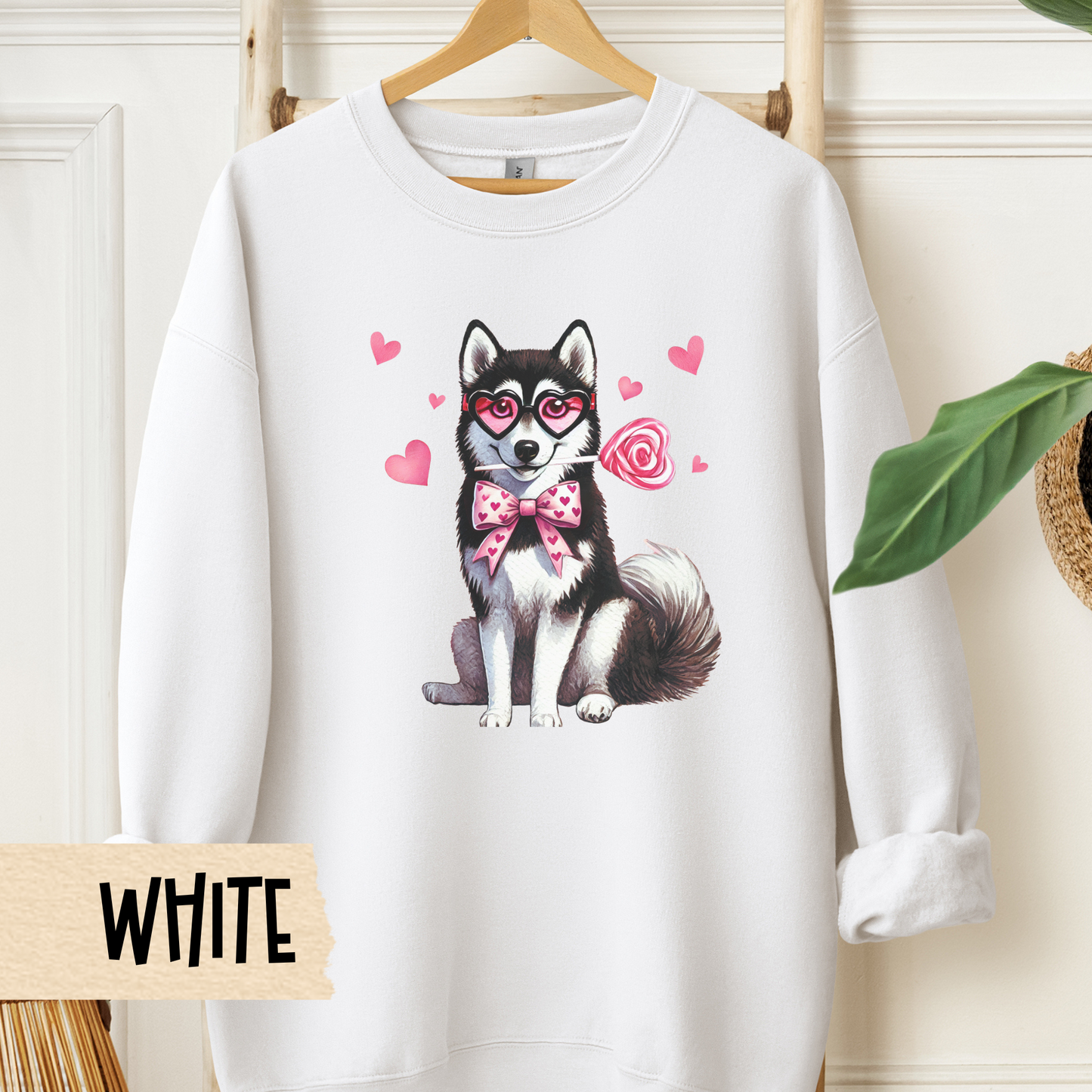 Husky Valentine Sweatshirt, Siberian Husky Crewneck, Valentine Dog, Love Gift, Dog Lover Apparel, Valentine's Day Gift, Husky Owner