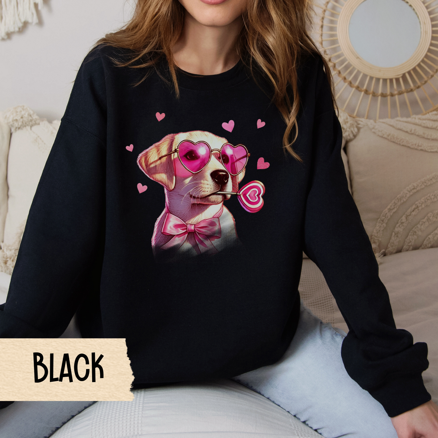 Labrador Mom Sweatshirt, Valentine's Day Crewneck - Dog Lover Gift, Puppy Owner Present, Dog Mom Shirt, Pet Parent Jumper, Canine