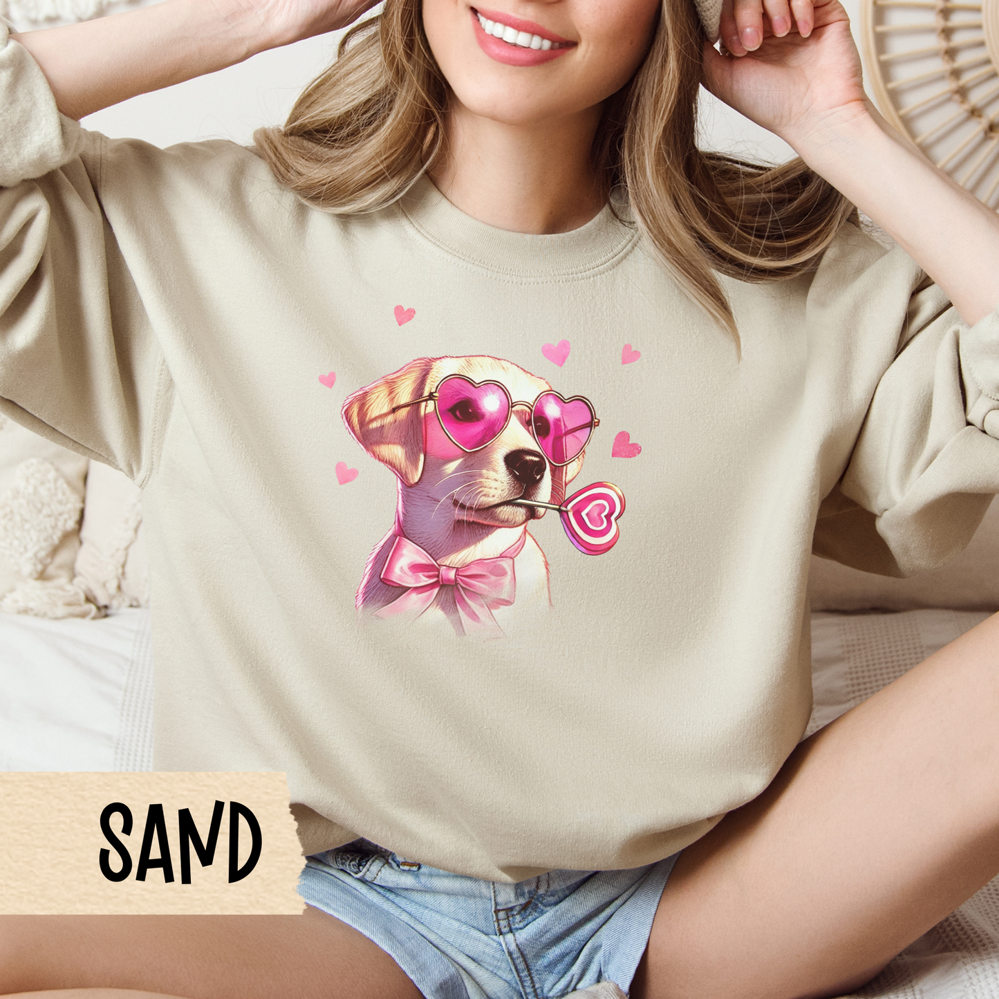 Labrador Mom Sweatshirt, Valentine's Day Crewneck - Dog Lover Gift, Puppy Owner Present, Dog Mom Shirt, Pet Parent Jumper, Canine