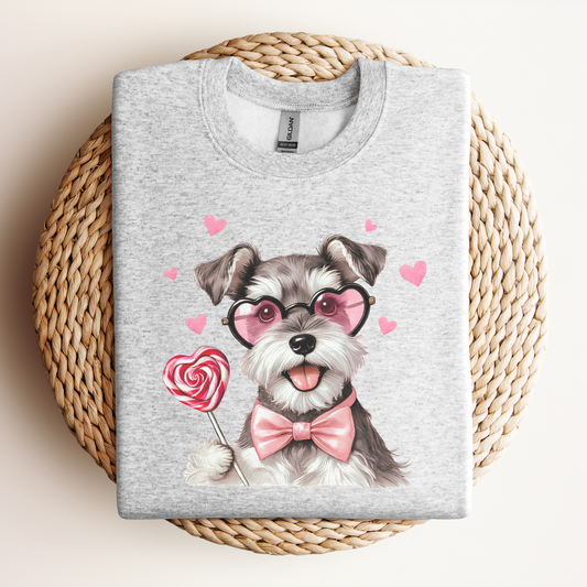 Valentine Miniature Schnauzer Sweatshirt, Dog Lover Crewneck, Cute Valentine's Day Gift, Unisex Hoodie, Dog Mom Apparel