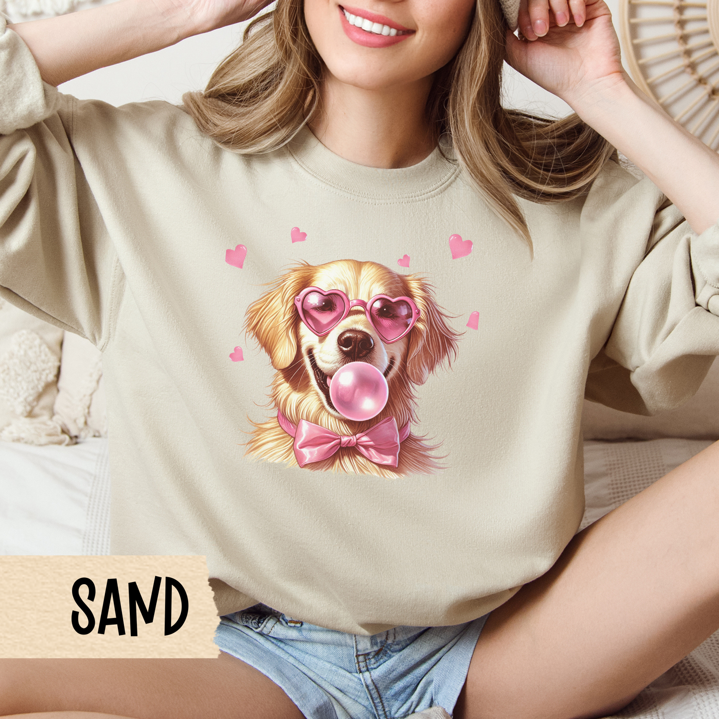 Golden Retriever Sweatshirt, Valentine Crewneck, Dog Owner, Golden Mom, Unisex Sweatshirt, Gift for Dog Lovers, Animal Lover Apparel, Cozy
