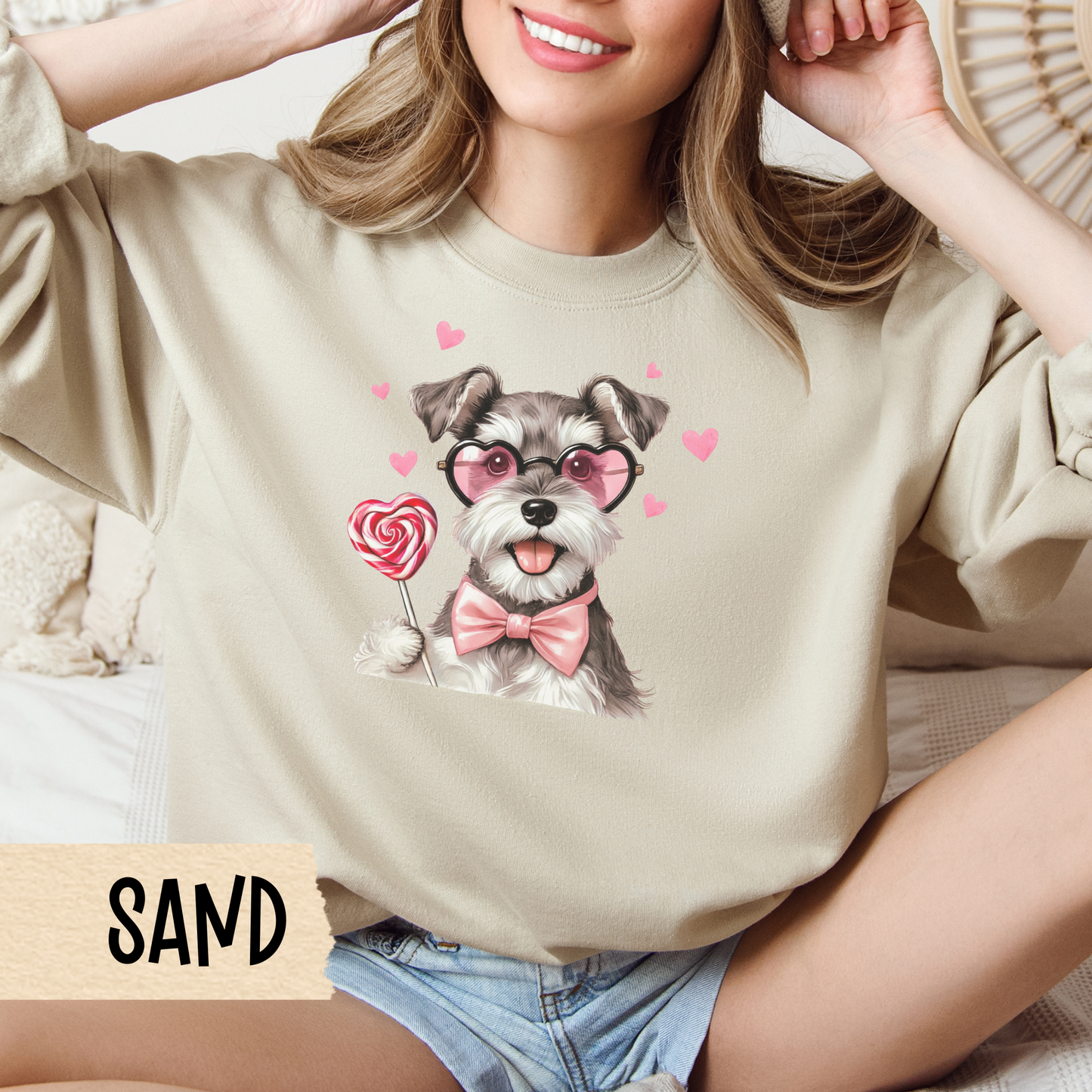 Valentine Miniature Schnauzer Sweatshirt, Dog Lover Crewneck, Cute Valentine's Day Gift, Unisex Hoodie, Dog Mom Apparel