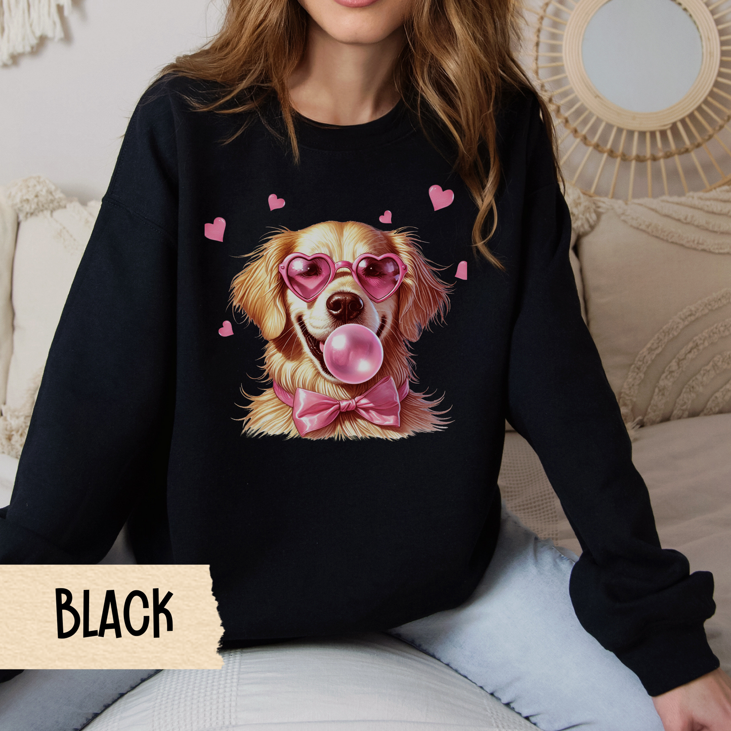 Golden Retriever Sweatshirt, Valentine Crewneck, Dog Owner, Golden Mom, Unisex Sweatshirt, Gift for Dog Lovers, Animal Lover Apparel, Cozy