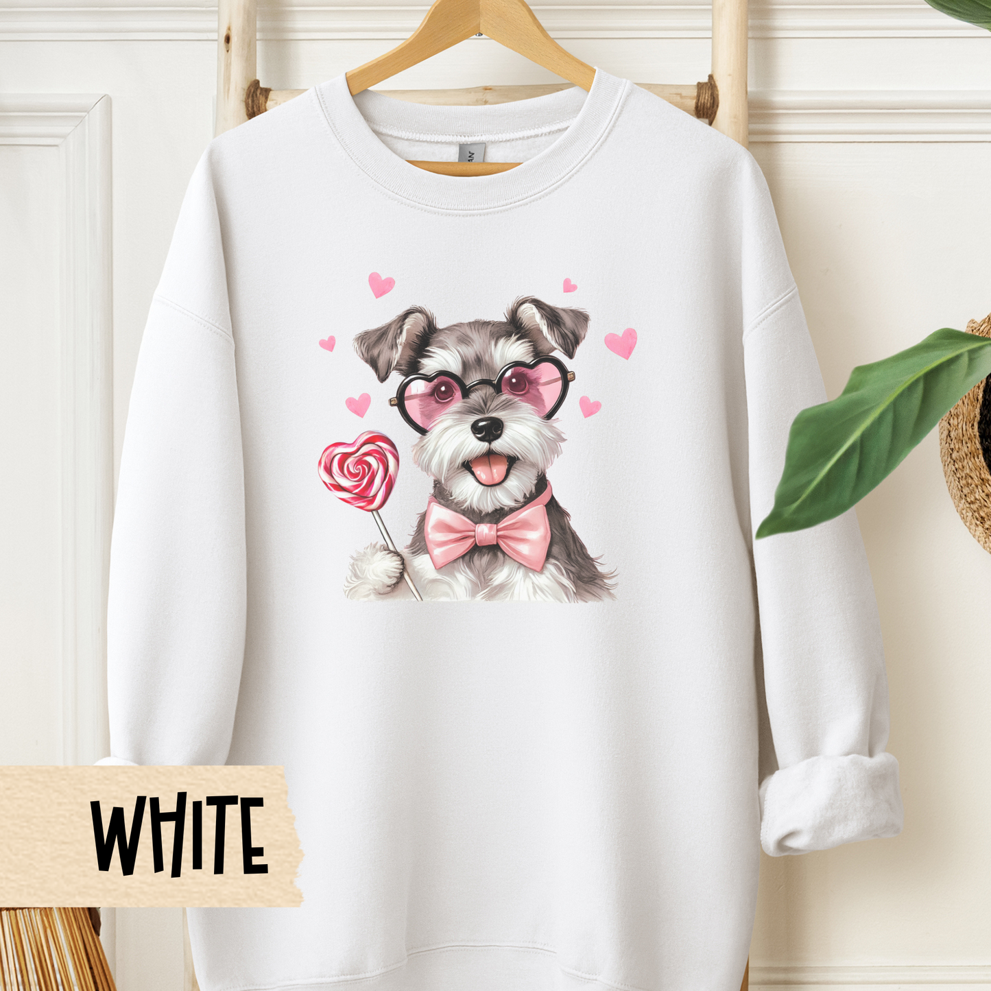 Valentine Miniature Schnauzer Sweatshirt, Dog Lover Crewneck, Cute Valentine's Day Gift, Unisex Hoodie, Dog Mom Apparel