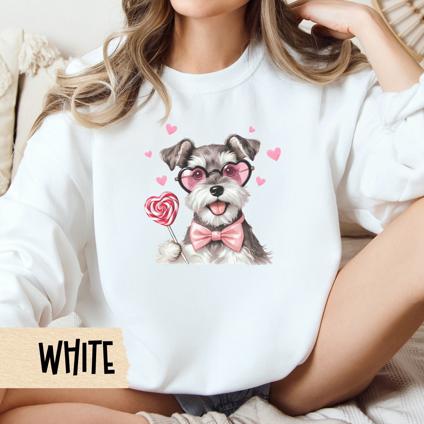 Valentine Miniature Schnauzer Sweatshirt, Dog Lover Crewneck, Cute Valentine's Day Gift, Unisex Hoodie, Dog Mom Apparel