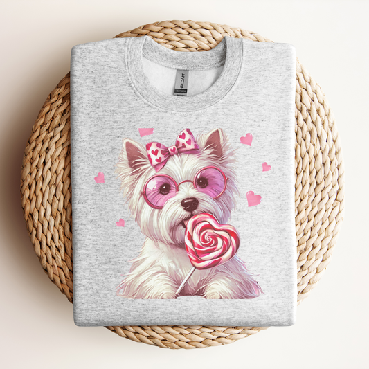 West Highland Terrier Dog Owner Crewneck Sweatshirt, Cute Westie Valentine Gift, Unisex Sweatshirt, Dog Lover Gift, Dog Mom Present