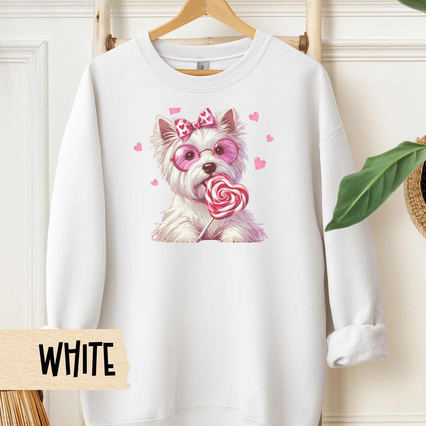 West Highland Terrier Dog Owner Crewneck Sweatshirt, Cute Westie Valentine Gift, Unisex Sweatshirt, Dog Lover Gift, Dog Mom Present