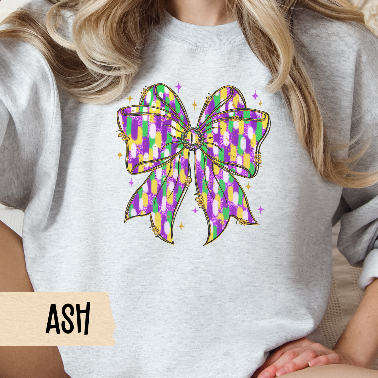 Mardi Gras Sweatshirt, Carnivale Crewneck, Coquette Paint Stroke Bow Jumper, Carnival Costume, Fat Tuesday Pullover, Festival Apparel