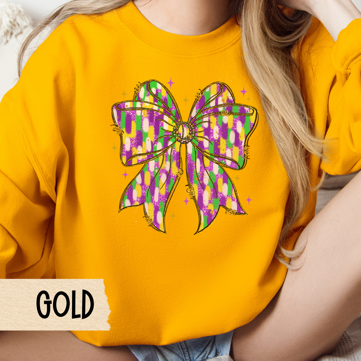 Mardi Gras Sweatshirt, Carnivale Crewneck, Coquette Paint Stroke Bow Jumper, Carnival Costume, Fat Tuesday Pullover, Festival Apparel