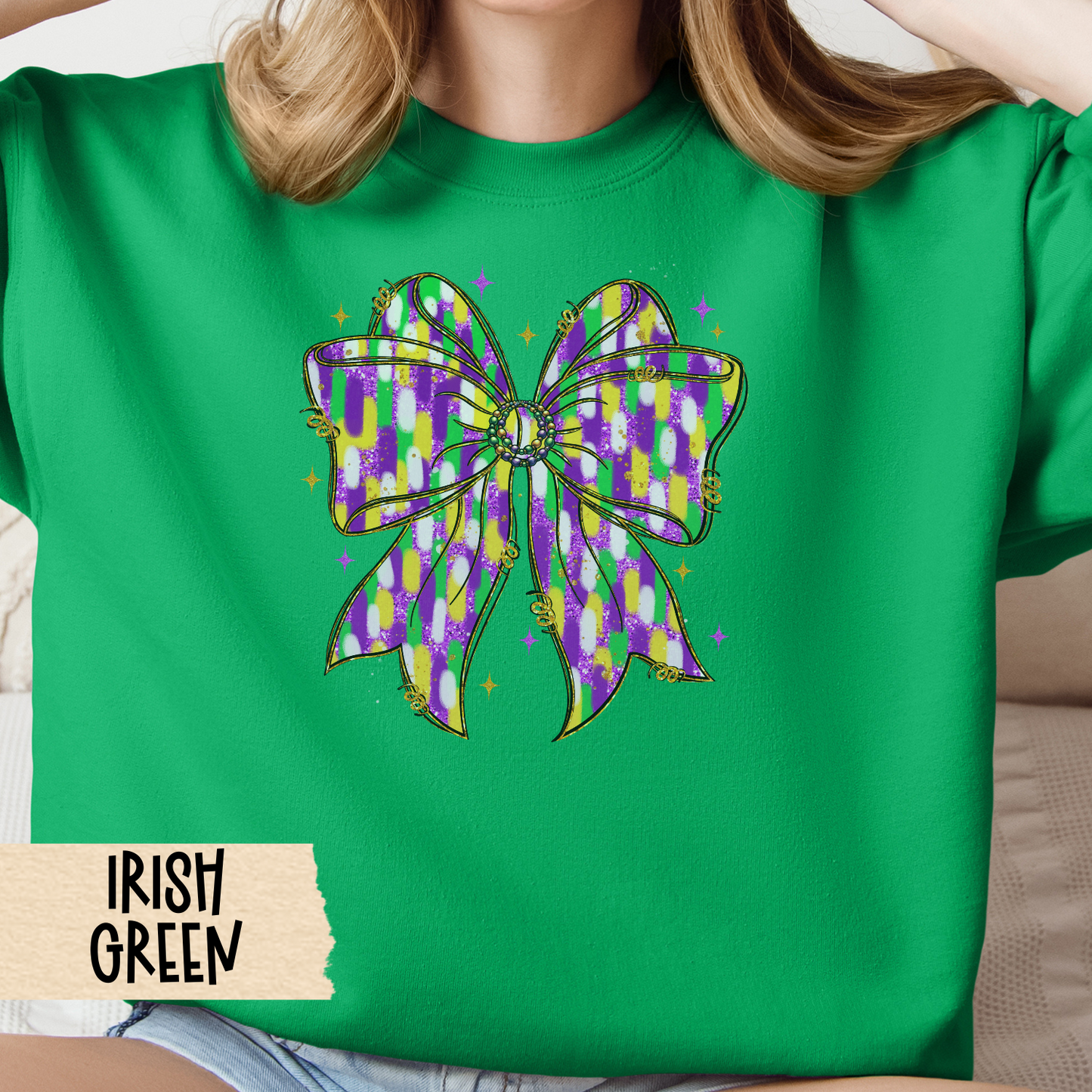 Mardi Gras Sweatshirt, Carnivale Crewneck, Coquette Paint Stroke Bow Jumper, Carnival Costume, Fat Tuesday Pullover, Festival Apparel