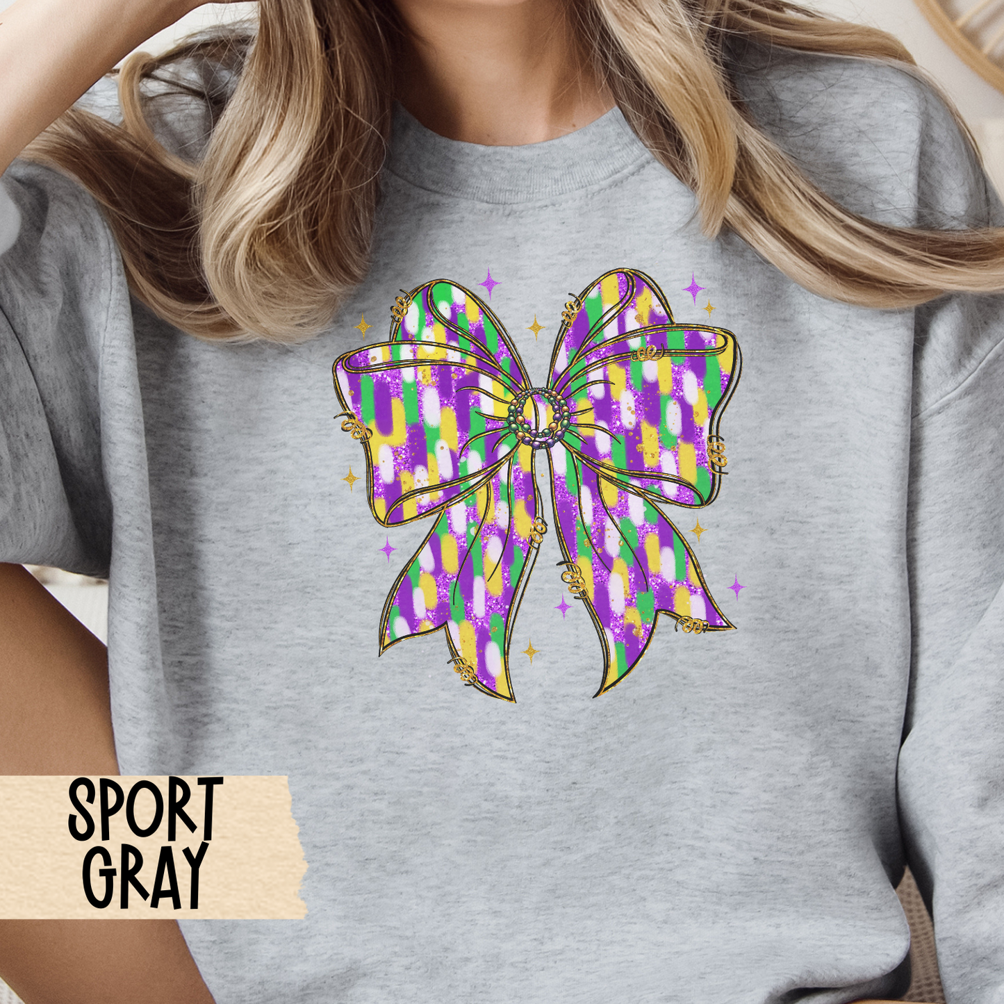 Mardi Gras Sweatshirt, Carnivale Crewneck, Coquette Paint Stroke Bow Jumper, Carnival Costume, Fat Tuesday Pullover, Festival Apparel