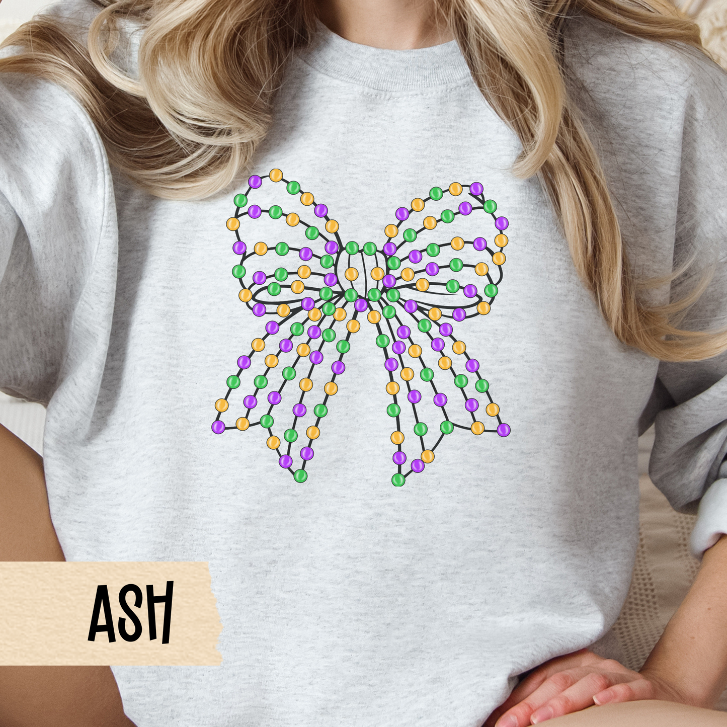 Mardi Gras Sweatshirt, Coquette Crewneck, Carnivale Pullover, Beads Jumper, Festive Party Top, New Orleans, Louisiana, Bourbon Street
