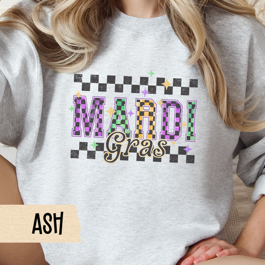 Mardi Gras Sweatshirt, Mardi Gras Shirt, Festival Apparel, Fat Tuesday, Purple Gold Green Top, Carnivale Costume, Retro Mardi Gras