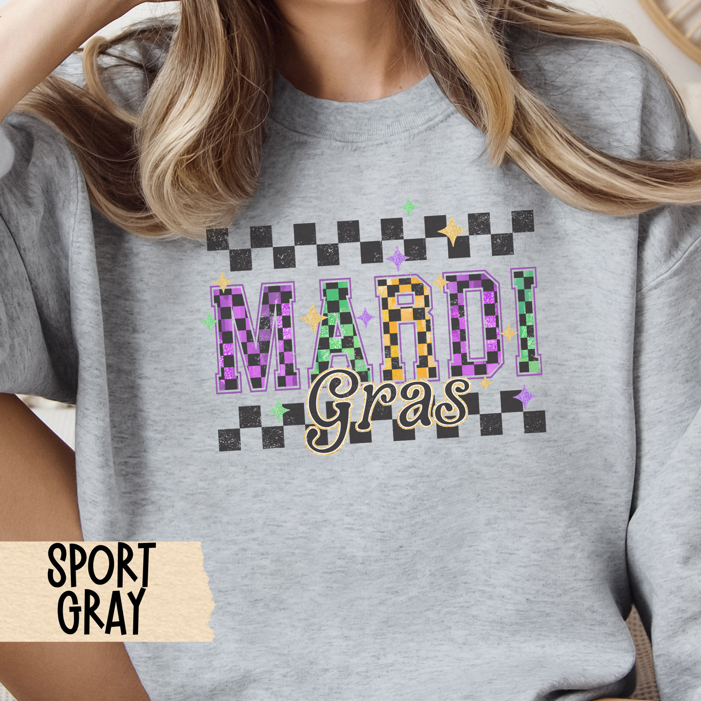 Mardi Gras Sweatshirt, Mardi Gras Shirt, Festival Apparel, Fat Tuesday, Purple Gold Green Top, Carnivale Costume, Retro Mardi Gras