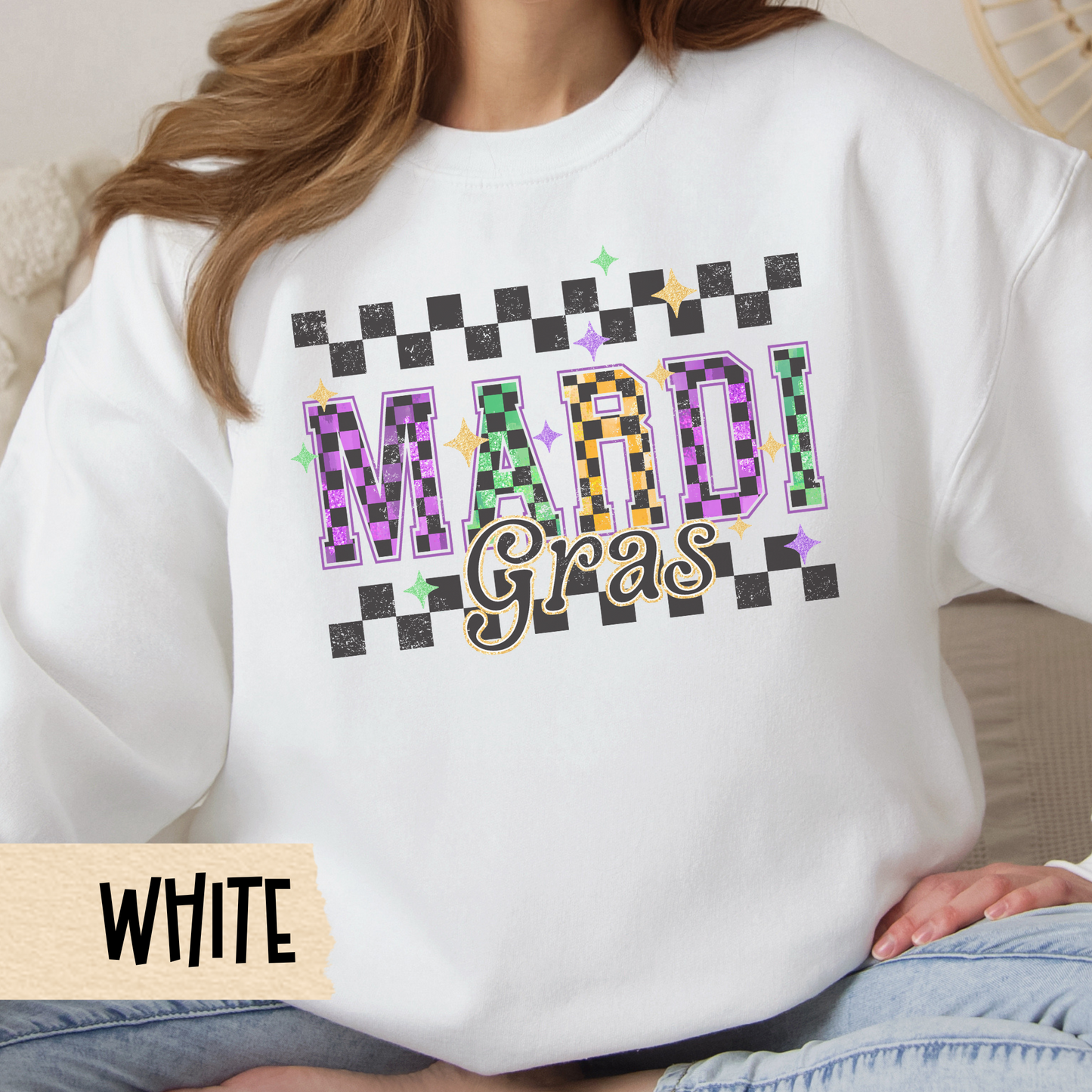 Mardi Gras Sweatshirt, Mardi Gras Shirt, Festival Apparel, Fat Tuesday, Purple Gold Green Top, Carnivale Costume, Retro Mardi Gras