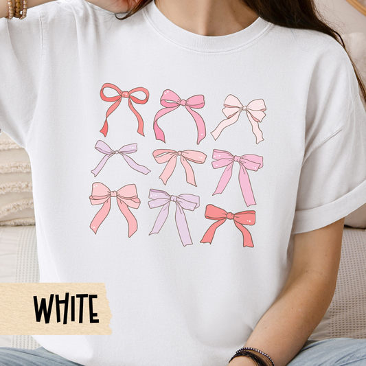 Valentine T-Shirt, Valentine Tee, Coquette Valentine, Coquette Bows, Comfort Colors Tee
