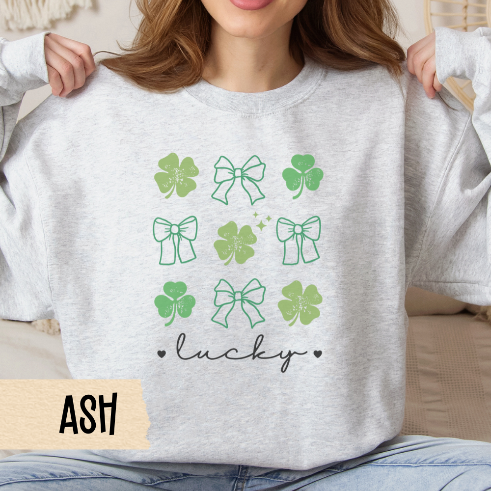 St Patrick's Day Sweatshirt, Lucky Crewneck, Unisex Green Sweatshirt, Irish Clover, Shamrock Jumper, St Paddy's Day Gift