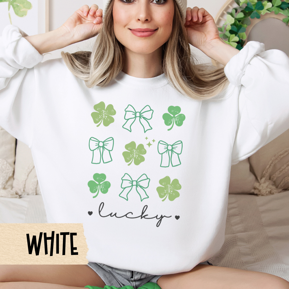 St Patrick's Day Sweatshirt, Lucky Crewneck, Unisex Green Sweatshirt, Irish Clover, Shamrock Jumper, St Paddy's Day Gift