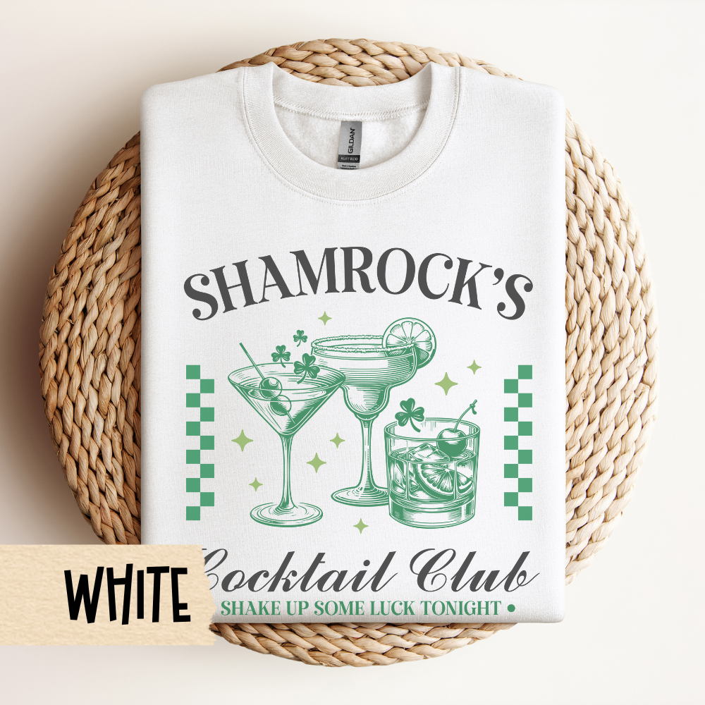 St Patricks Sweatshirt, St Pats Crewneck, Shamrock Cocktail Club, Unisex Sweatshirt, Green Crewneck, Holiday Apparel, Irish Clothing, Luck