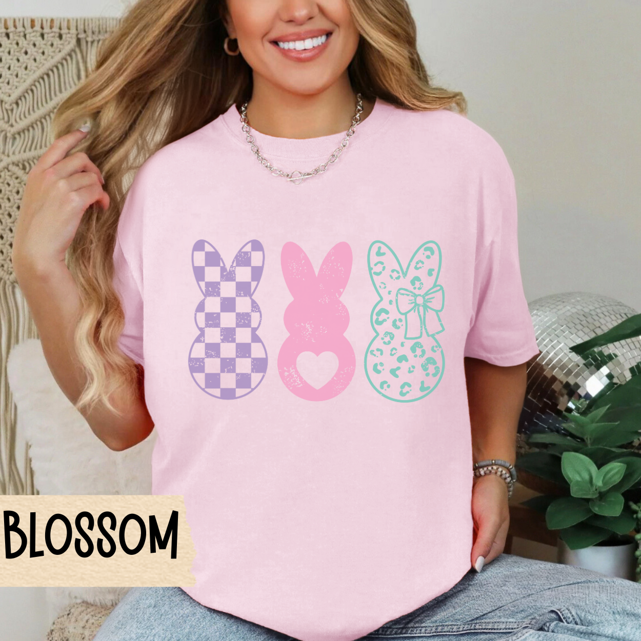 Easter Bunny Tee, Pastel Spring Shirt, Leopard Print, Comfort Colors Shirt, Springtime Apparel, Bunny T-Shirt