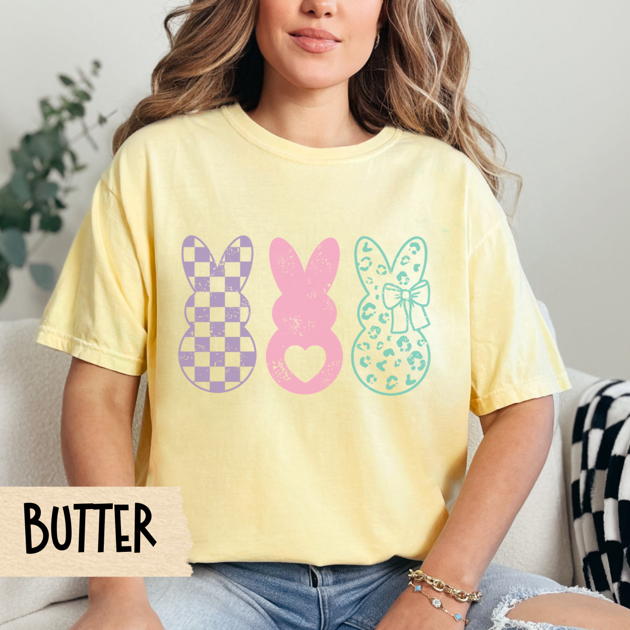 Easter Bunny Tee, Pastel Spring Shirt, Leopard Print, Comfort Colors Shirt, Springtime Apparel, Bunny T-Shirt