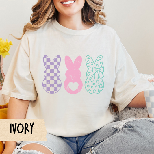 Easter Bunny Tee, Pastel Spring Shirt, Leopard Print, Comfort Colors Shirt, Springtime Apparel, Bunny T-Shirt