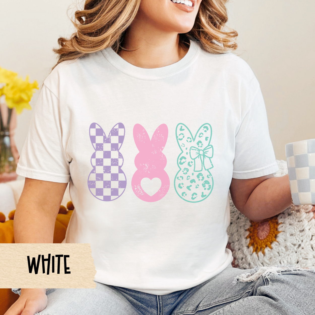 Easter Bunny Tee, Pastel Spring Shirt, Leopard Print, Comfort Colors Shirt, Springtime Apparel, Bunny T-Shirt