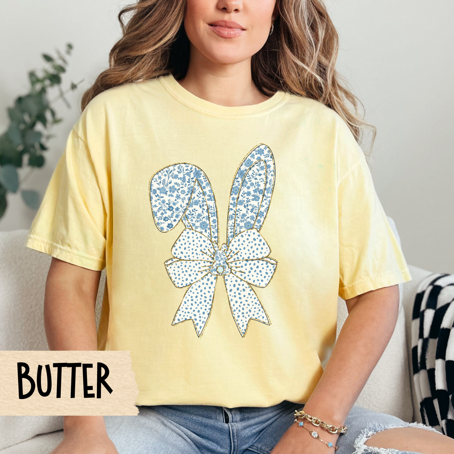 Easter T-Shirt, Coquette, Chinoiserie, Bows, Easter Shirt, Easter Tee, Comfort Colors, Spring Fashion, Holiday, Gift for Her