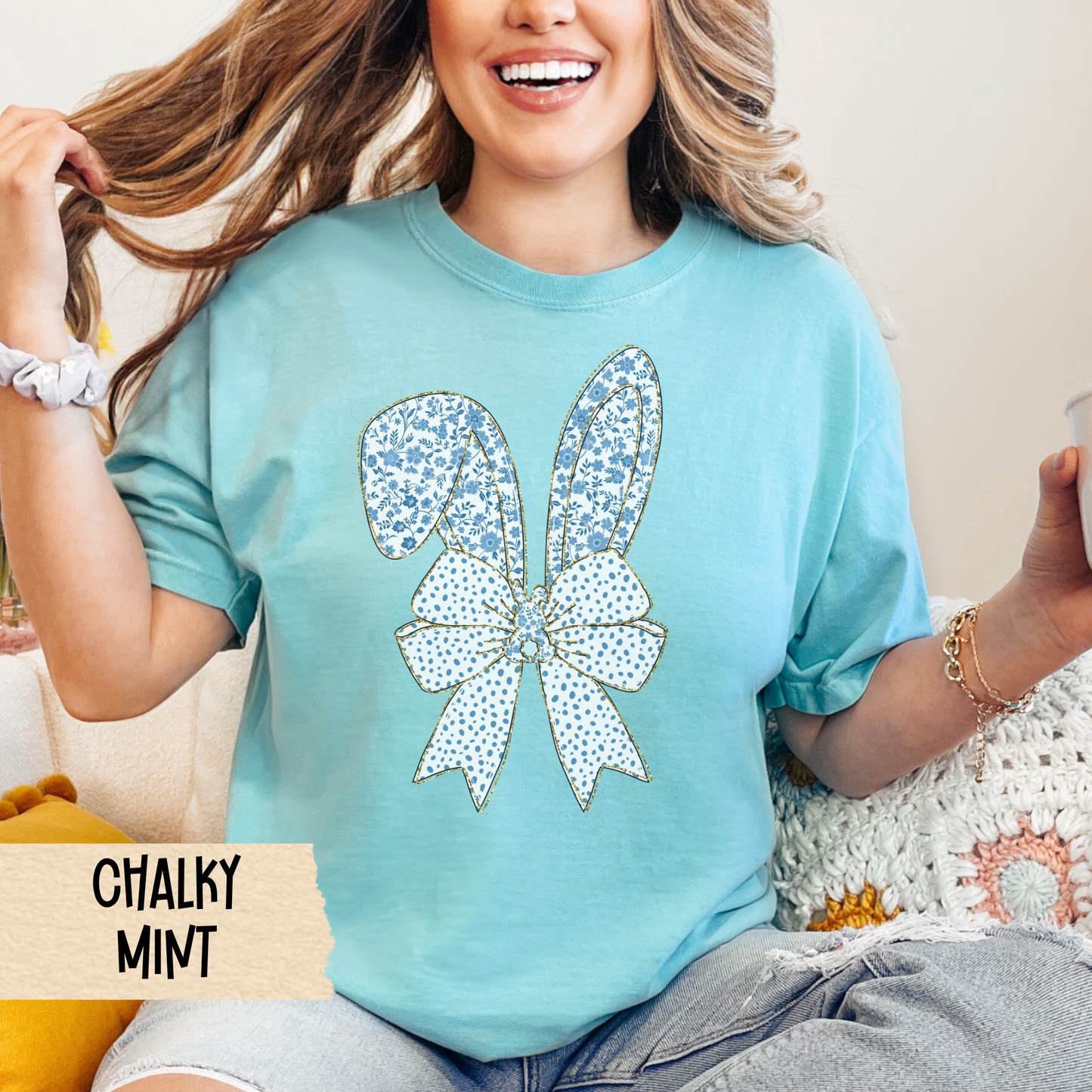 Easter T-Shirt, Coquette, Chinoiserie, Bows, Easter Shirt, Easter Tee, Comfort Colors, Spring Fashion, Holiday, Gift for Her