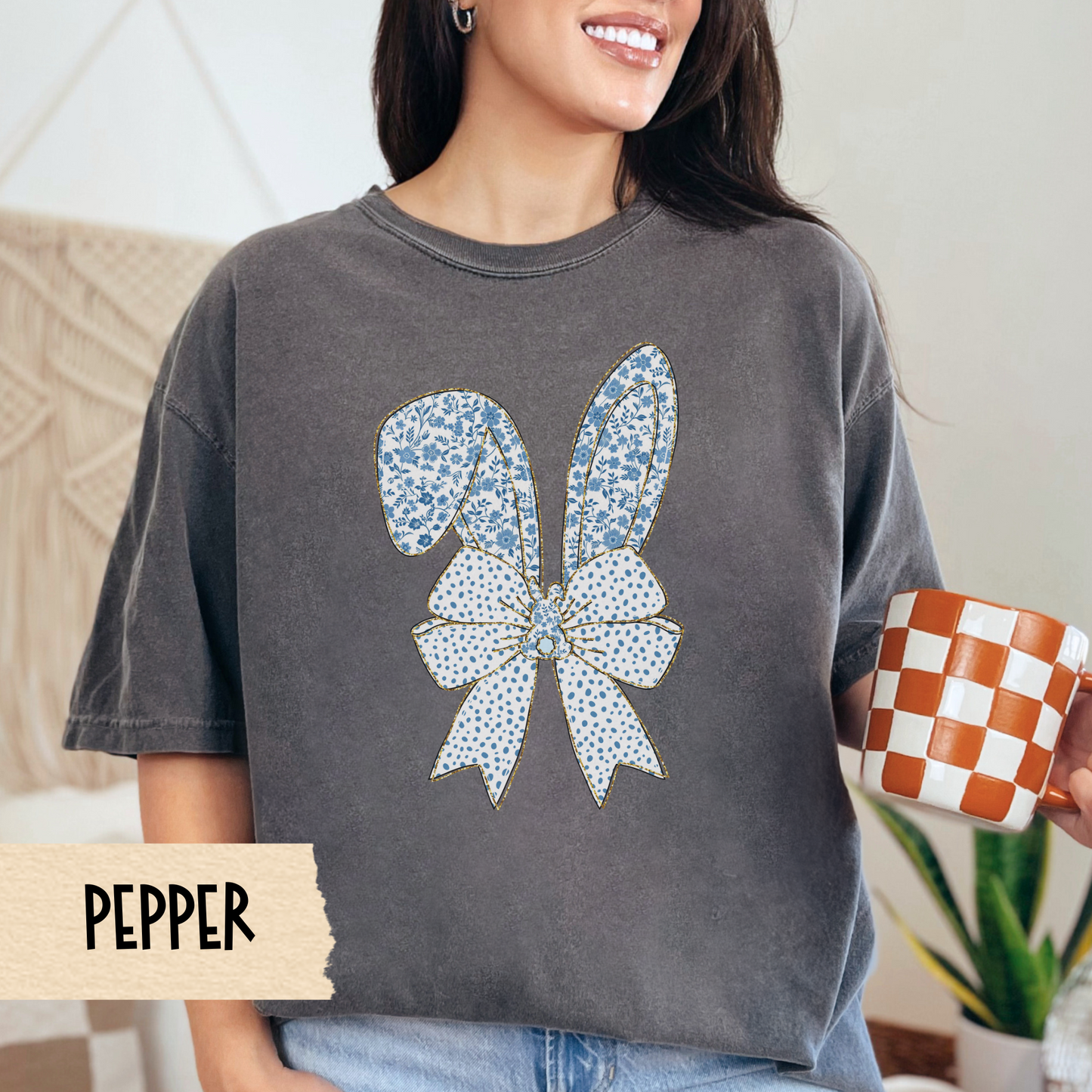 Easter T-Shirt, Coquette, Chinoiserie, Bows, Easter Shirt, Easter Tee, Comfort Colors, Spring Fashion, Holiday, Gift for Her