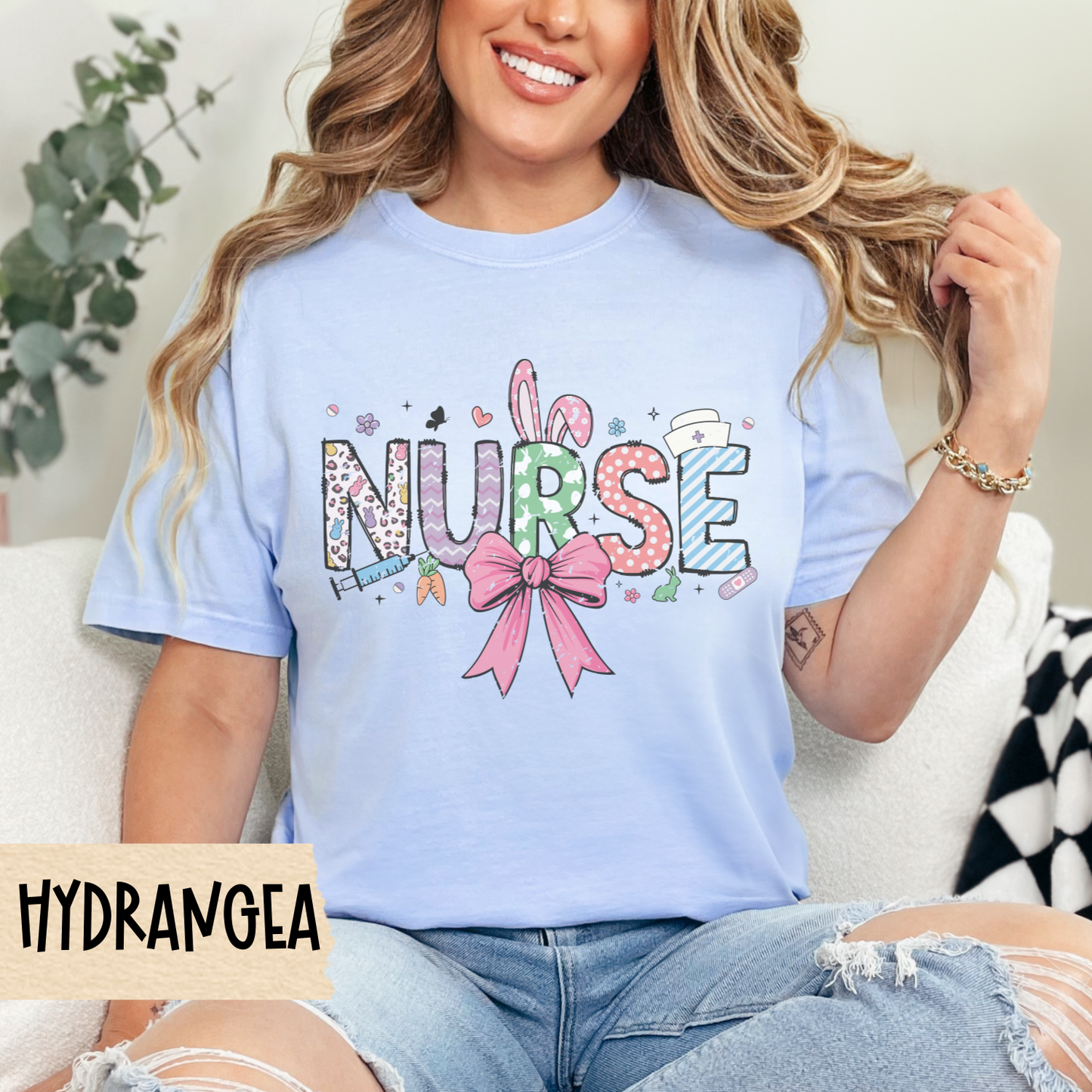 Nurse Shirt, Easter Coquette, Nurse Tee, Comfort Colors, Gift for Nurses, Medical Apparel, Healthcare, Pediatric Nurse