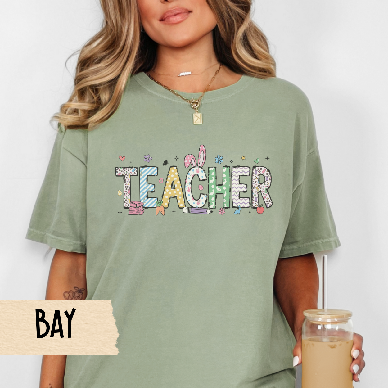 Teacher Shirt, Coquette Easter, Comfort Colors, Teacher T-Shirt, Gift for Teacher, Teacher Appreciation, Easter Tee