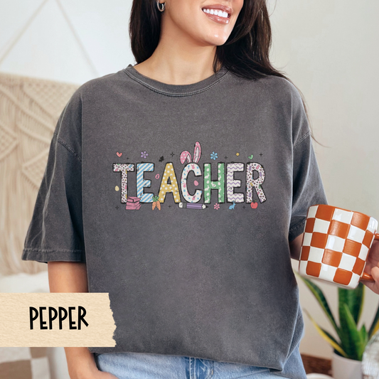 Teacher Shirt, Coquette Easter, Comfort Colors, Teacher T-Shirt, Gift for Teacher, Teacher Appreciation, Easter Tee