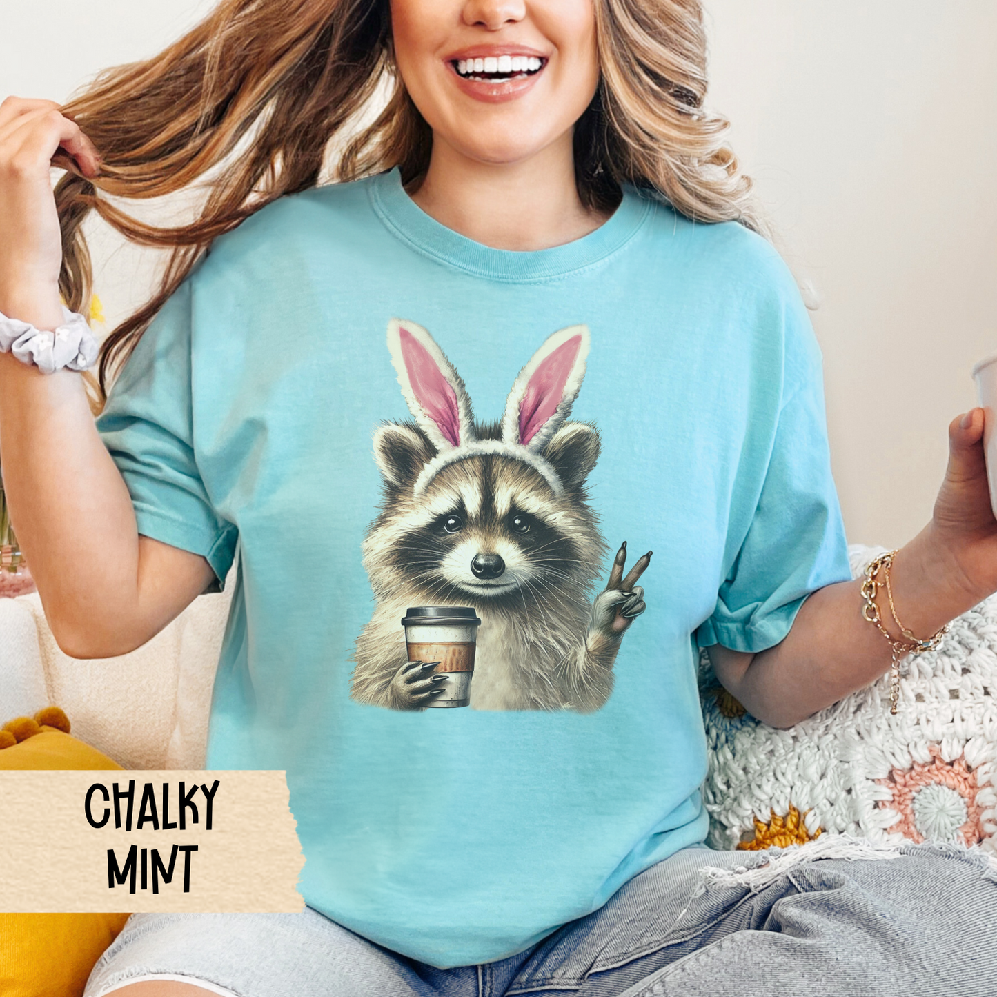Funny Raccoon Shirt, Easter Bunny Shirt, Raccoon Shirt, Comfort Colors, Easter Gift, Animal Lover Gift, Meme Shirt