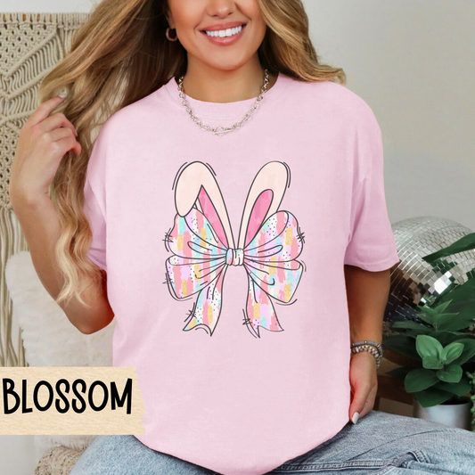 Coquette Easter Bunny T-Shirt, Bunny Bows Pastel Tee, Easter Shirt, Easter Bunny Shirt, Easter Clothing, Easter Fashion, Comfort Colors