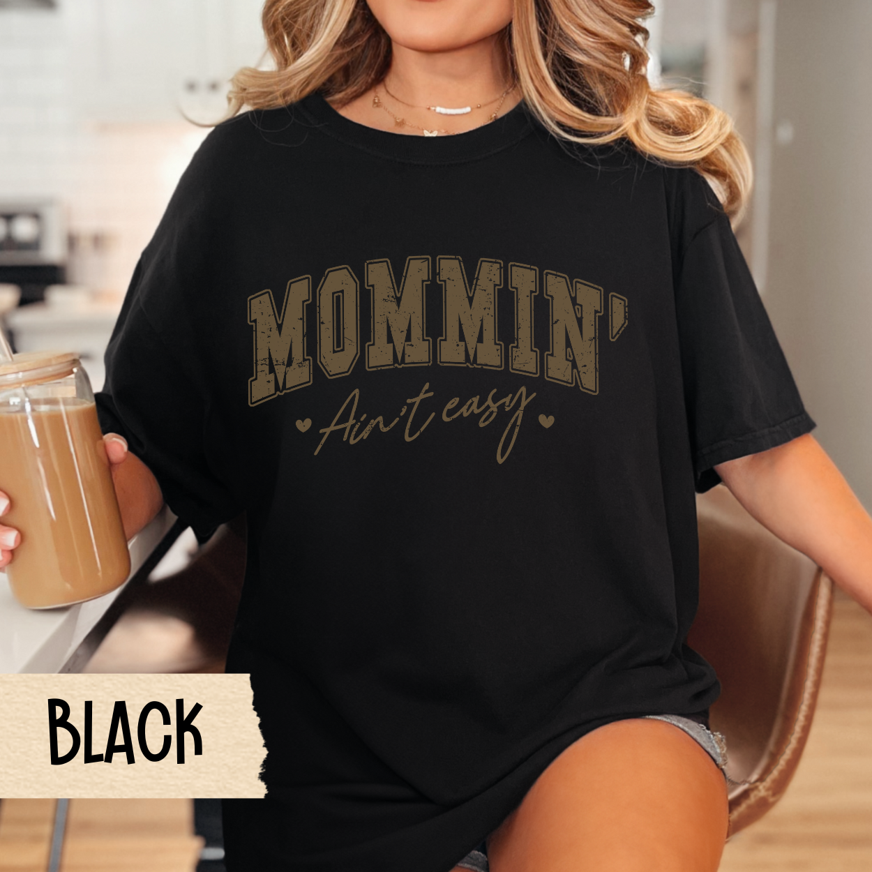 Mommin Ain't Easy Unisex Garment-Dyed T-Shirt, Funny Mom Shirt, Mother's Day Gift, Relaxed Fit Tee, Unique Mom Apparel, Casual Womens